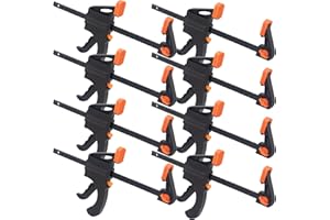 AIMUNOK 4 Inch Bar Clamps for Woodworking, 8 Pack Quick Grip Clamps Trigger Clamp One Handed Ratchet Clamp, Mini Small Bar Cl