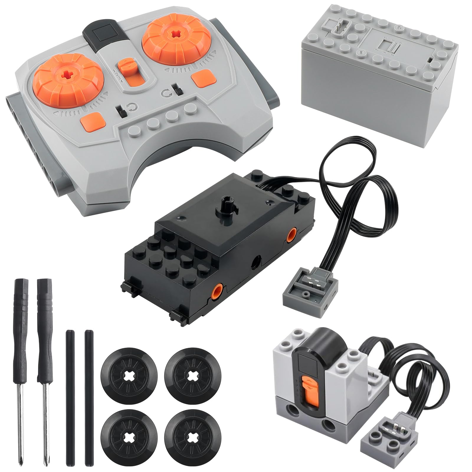 guobinZH Power Functions Motor with Battery Box Remote Receiver Set Power Functions Building Set DIY Power Modification Accessories for Train Building Block