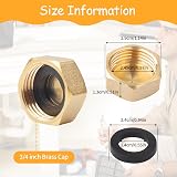Svalor 6Pcs Brass Blanking Cap 3/4 inch Female Stop Cap Hex Nut Caps view 2