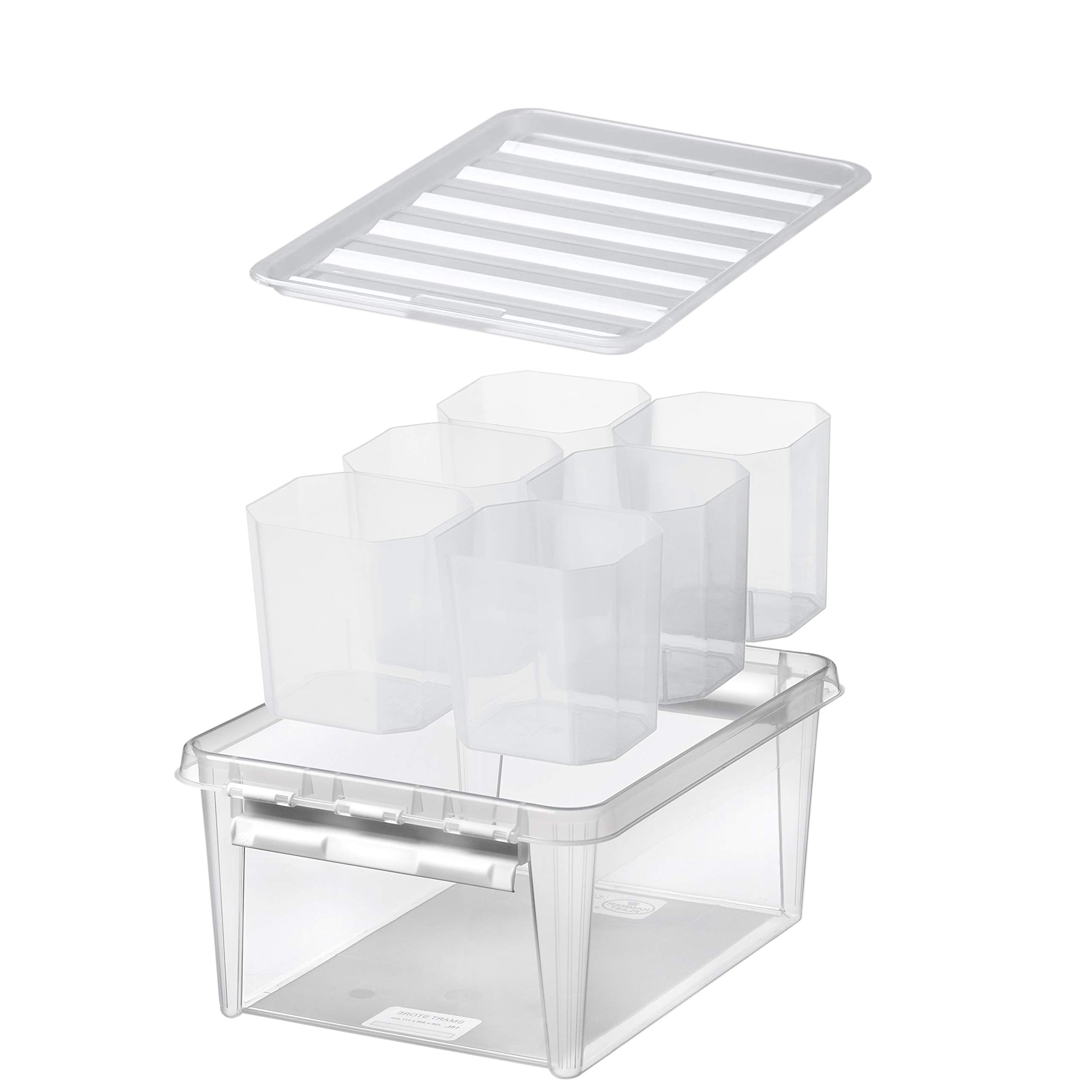 SmartStore - Plastic Storage Box with Lid Classic 14L (40x30x18cm) |Plastic Storage Drawers with Lid|Food-Safe Material|Kitchen & Organisation|Durable Container for Home & Office|10-Year Warranty