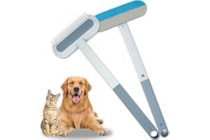 SWJDQS Pet Hair Removal Tool 2 Pieces, Dog and Cat Hair Remover for Couch Carpet Furniture, 4 in 1 Multifunctional Pet Hair Removal Broom, Cleaning Brush for Window Tile, Reusable Washable