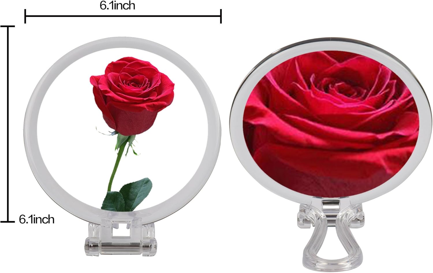 Miss Sweet Folding Hand Held Mirror with 10x Magnification & True Image, 6.1inch Travel Mirror (10X): Beauty