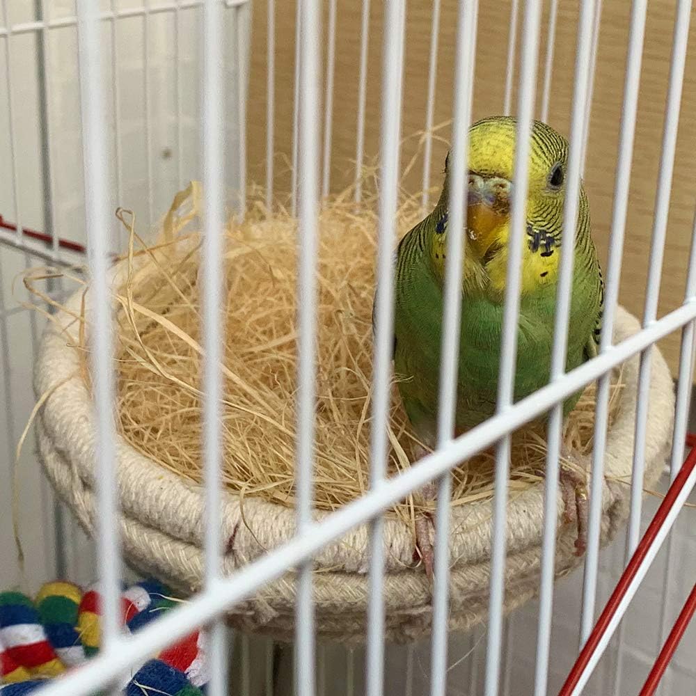 LIMIO Bird Nest Warm Cotton Rope Parakeet Bed Straw Silk Breeding Nest, Small Parrot Cage Hatching Nest, Cockatoo Conure Cockatiel, Pet Supplies : Pet Supplies