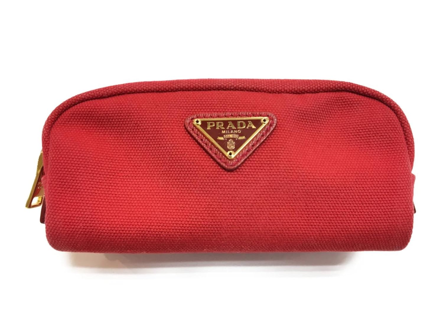 高知インター店 プラダ Prada コスメポーチ レッド キャンバス 1m0175 中古 B07crw4gyz Hermescolleges Ca
