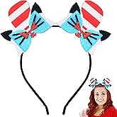 Uderwarb Cat Bow Headband with Dr Hat Headbands for School Festivals Halloween Costume Party