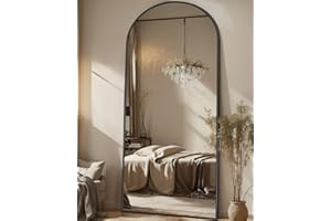 Antok Full Length Mirror, 71"x28" Arched Floor Mirror, Mirror Full Length with Stand, Wall Mounted Mirrors for Living Room Bedroom,Black