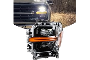 YEQSHNG LH LED Reflector Headlight Assembly Compatible With 2024-2025 Ford F150 XL/XLT/STX/Tremor Headlamp Left Driver Side R