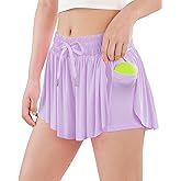 ZUEMET Girls Butterfly Shorts Flowy Shorts with Pocket 2-in-1 Dance Athletic Shorts for Girl 7-14 Years