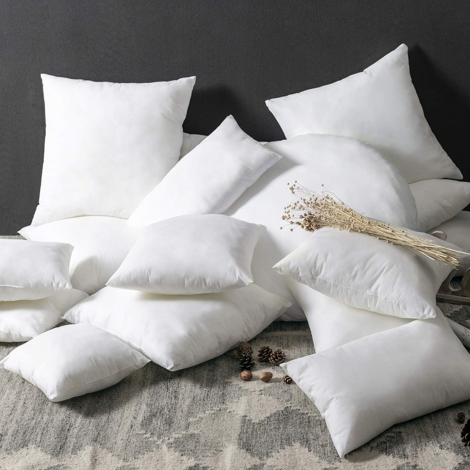 Phantoscope 18 x 18 Pillow Inserts, Set of 4 Hypoallergenic Square Form Decorative Throw Pillow Inserts Couch Sham Cushion Stuffer - 18 inches: Home & Kitchen