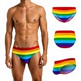 Rotipy Men's LGBTQ Pride Low‑Rise Pouch Briefs, Soft Stretch Rainbow Gay Underwear for Daily &amp; Pride Month Wear
