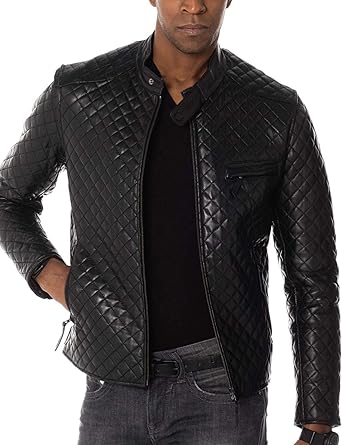 Cityzen Veste Homme En Cuir Noir Effet Matelasse A Col Mao Couleur Noir Taille Xxl Amazon Fr Vetements Et Accessoires