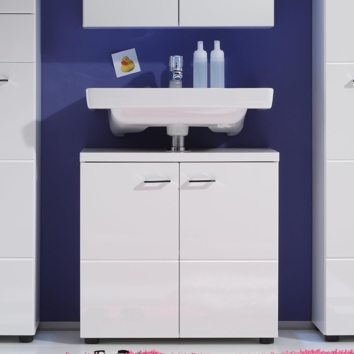 Trendteam Smart Living Nightlife Bathroom Sink Vanity Unit, 65 x 63 x