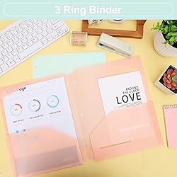 EOOUT 8 Pack Pocket Folders for 3 Ring