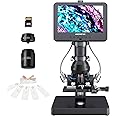 Andonstar AD266S 20X-5000X HDMI Digital Microscope, 5 Lens 2160P UHD Video Record, 7'' LCD Microscope for Adults Kids, Home Lab Biological Microscope Kit with Slides, Coin Microscope Full View