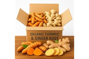 TURMERIC ZONE 2 Lbs US Grown (Not from FIJI!) Organic Turmeric and Ginger Root Blend Box (1 lb US Grown Turmeric FRESH + 1 lb Peruvian Ginger FRESH) - USA's Finest Wellness Ingredients Best for Cooking fresh turmeric and ginger root