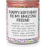 Best Friends Birthday Gifts for Women Friendship - Funny Sister Birthday Gifts for Friend Female BFF Bestie Gift for Women, Vanilla Cake Scented Bday Candles Happy Bday Decorations