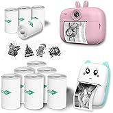 10 Rolls Sticker Paper, Self-Adhesive Thermal HD Photo Paper, Mini Pocket Printer Sticker Paper for Most Kids Instant Camera, Photo Labels, For Photos, To-do Lists, 57 x 25mm (10 Rolls sticker paper)