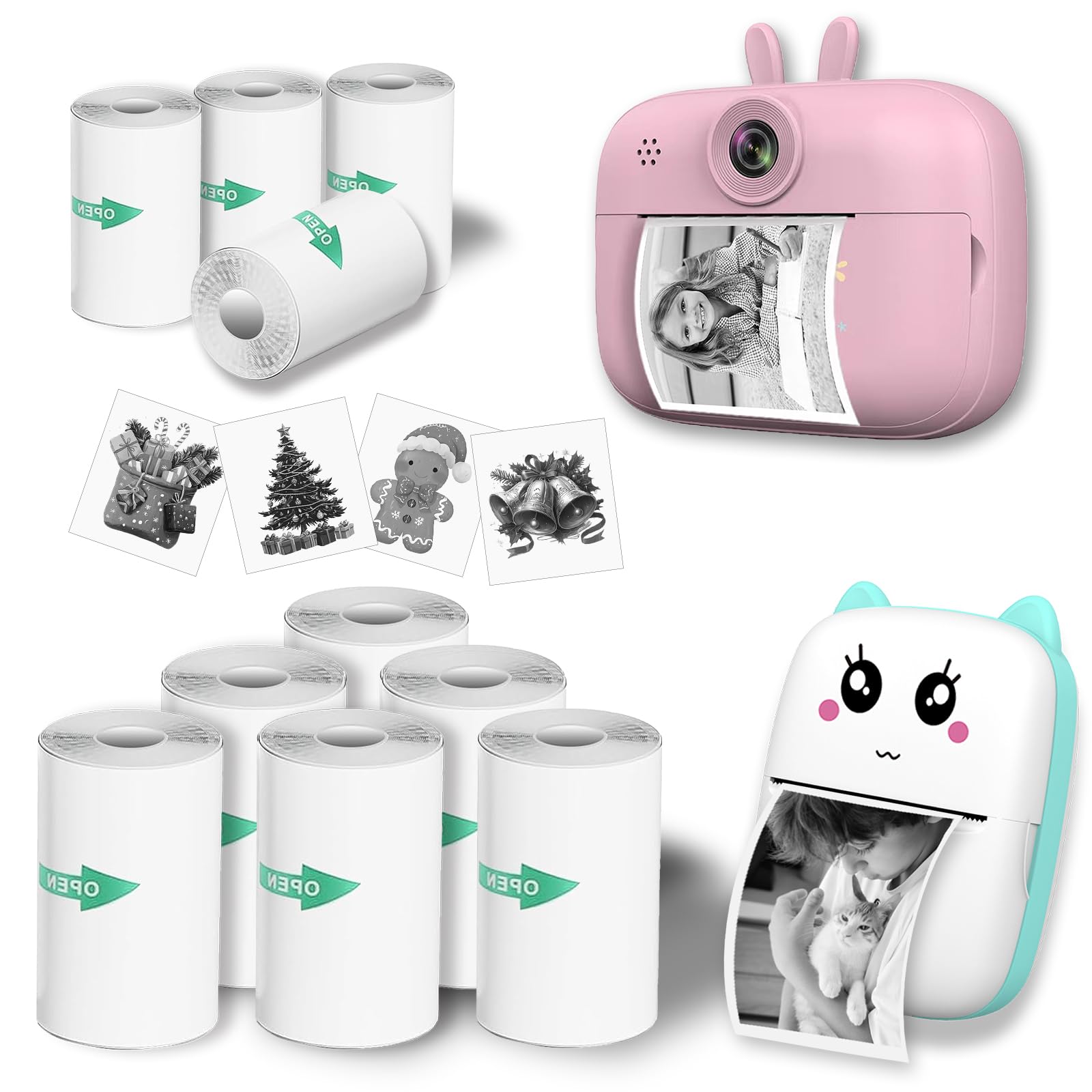 Photo 1 of 10 Rolls Sticker Paper, Self-Adhesive Thermal HD Photo Paper, Mini Pocket Printer Sticker Paper for Most Kids Instant Camera, Photo Labels, For Photos, To-do Lists, 57 x 25mm (10 Rolls sticker paper)