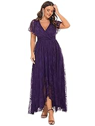 Ever-Pretty Plus Women's V Neck Ruffles Sleeves