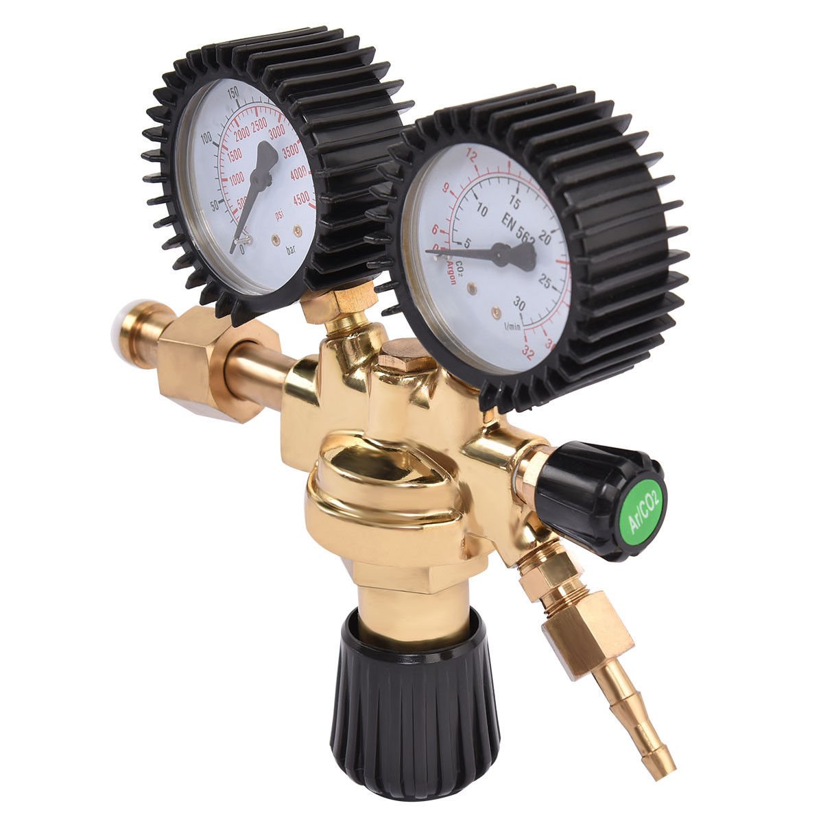 Goplus CO2 High Pressure Regulator Nitrogen Reducer Dual Gauge Gas
