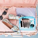 BEHAHAI Clear Toiletry Bag Transparent TSA Approved Blue Makeup Travel Organizer view 6