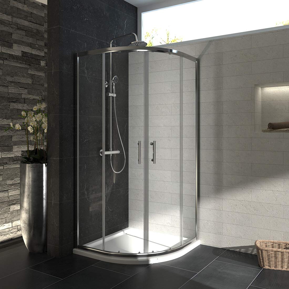 Buy 1000 x 800 mm Left Offset Quadrant Shower Cubicle Sliding Shower