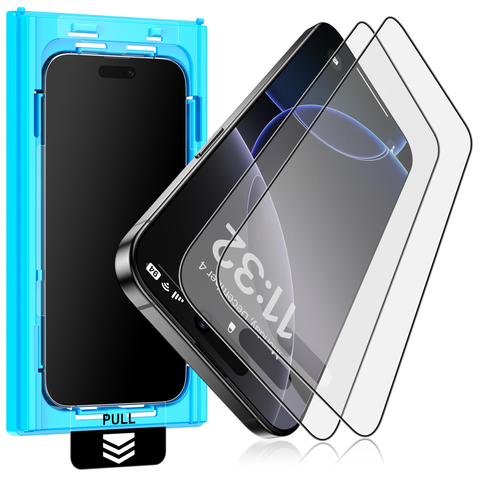 Photo 1 of Mothca 2 Pack Matte Glass Screen Protector for iPhone 16 Plus/iPhone 15 Plus 6.7” [Auto Fit Box Dust-Free] Full Coverage Anti-Glare & Anti-Fingerprint Tempered Glass, Bubble Free, Smooth as Silk