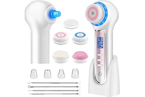 HMPBEFU Facial Cleansing Brush Rechargeable,Blackhead Remover Vacuum Tool,IPX7 Waterproof 3 in 1 Face Scrubber for Exfoliating, Massaging and Deep Pore Cleansing