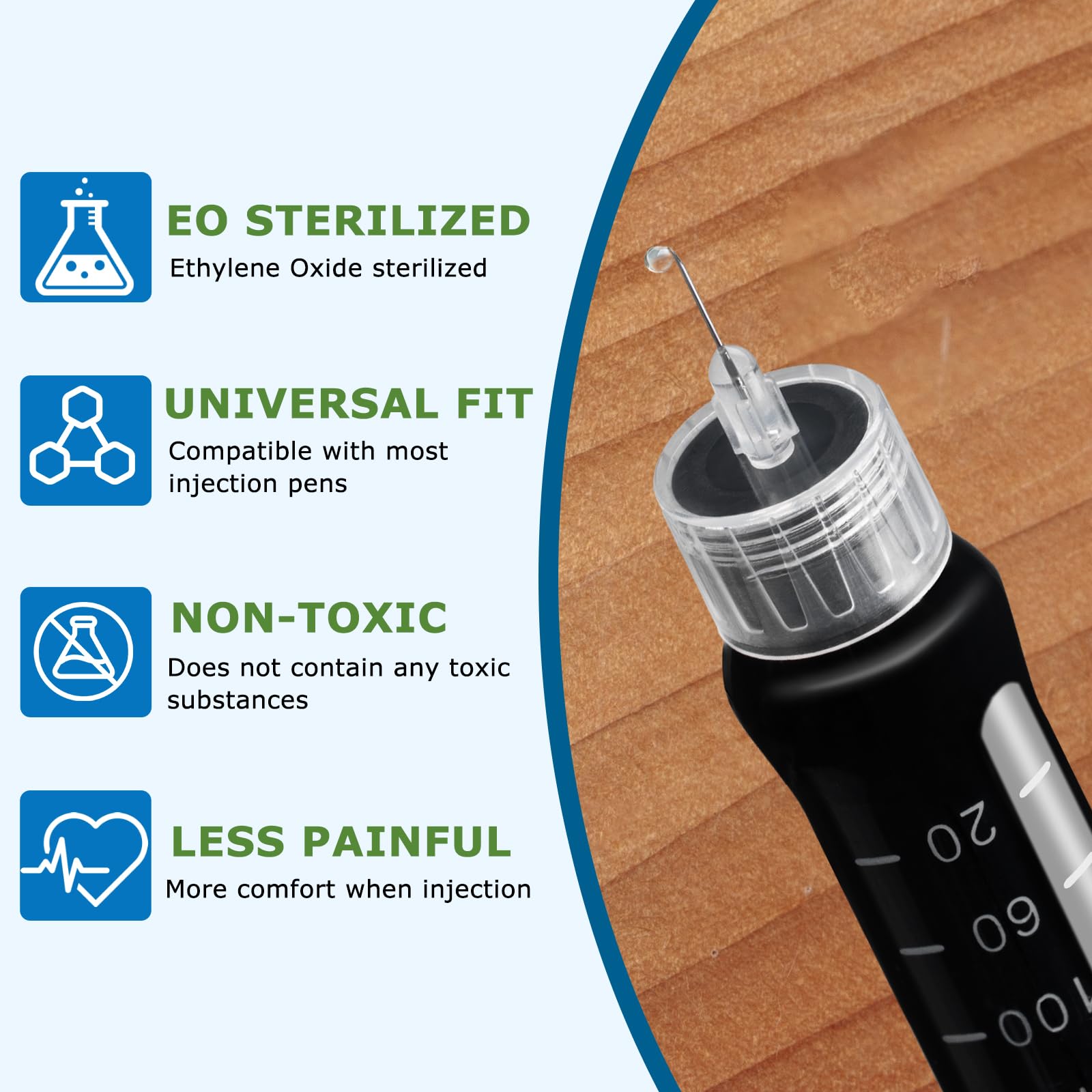 200 Count Insulin Pen Needle 32G 4 mm (5/32”), Universal Fit Compatible with Most Pen Injector Device, Ultra-Thin for Comfortable Insulin Injection