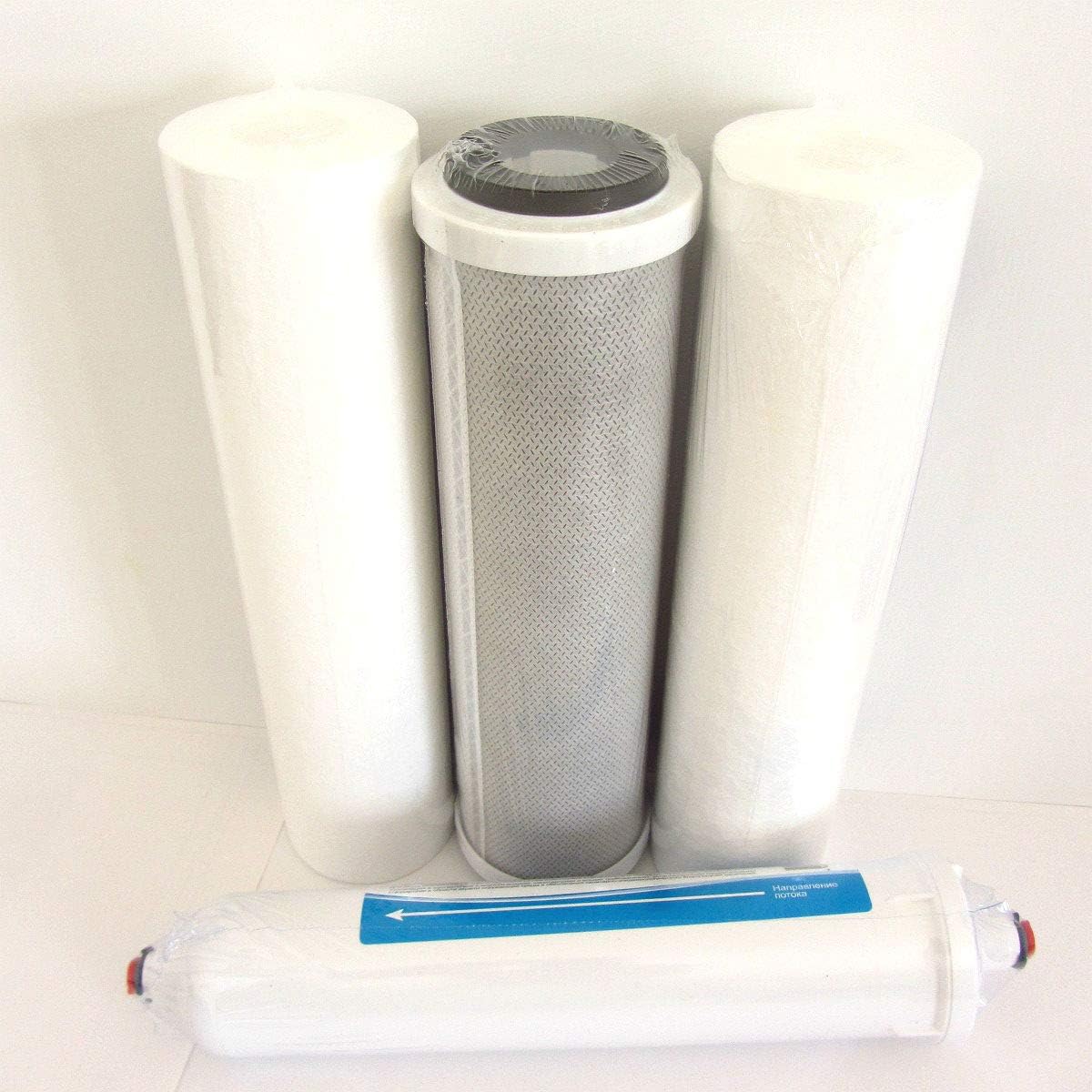 Kit of 4 spare filters: set of 3 filters 2.5 x 10'' SL (20 mk + Carbon Block Filter + 5 mk) and 10''x2'' 1/4 JG for water purifier 10 inch Osmosis systems - Image 4