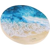 LIEKE Wooden Ocean Drum 14.7 Inch Sound Healing Instrument Meditation Gift | Soothing sea Wave Sound for Yoga Meditation Relaxation sound bath Therapy,solid maple frame &amp; built in steel beads,protable