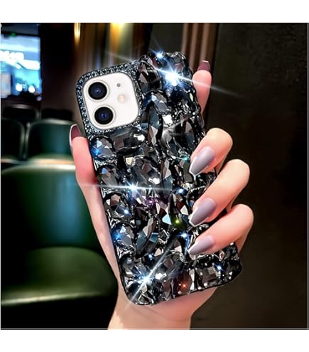 Guppy For IPhone 12 Pro Max Case Women Luxury 3D Bling Shiny Rhinestone Diamond Crystal Pearl Handmade Pendant Iron Tower Pumpkin Car Flowers Soft Protective Anti-Fall Case For IPhone 12 Pro