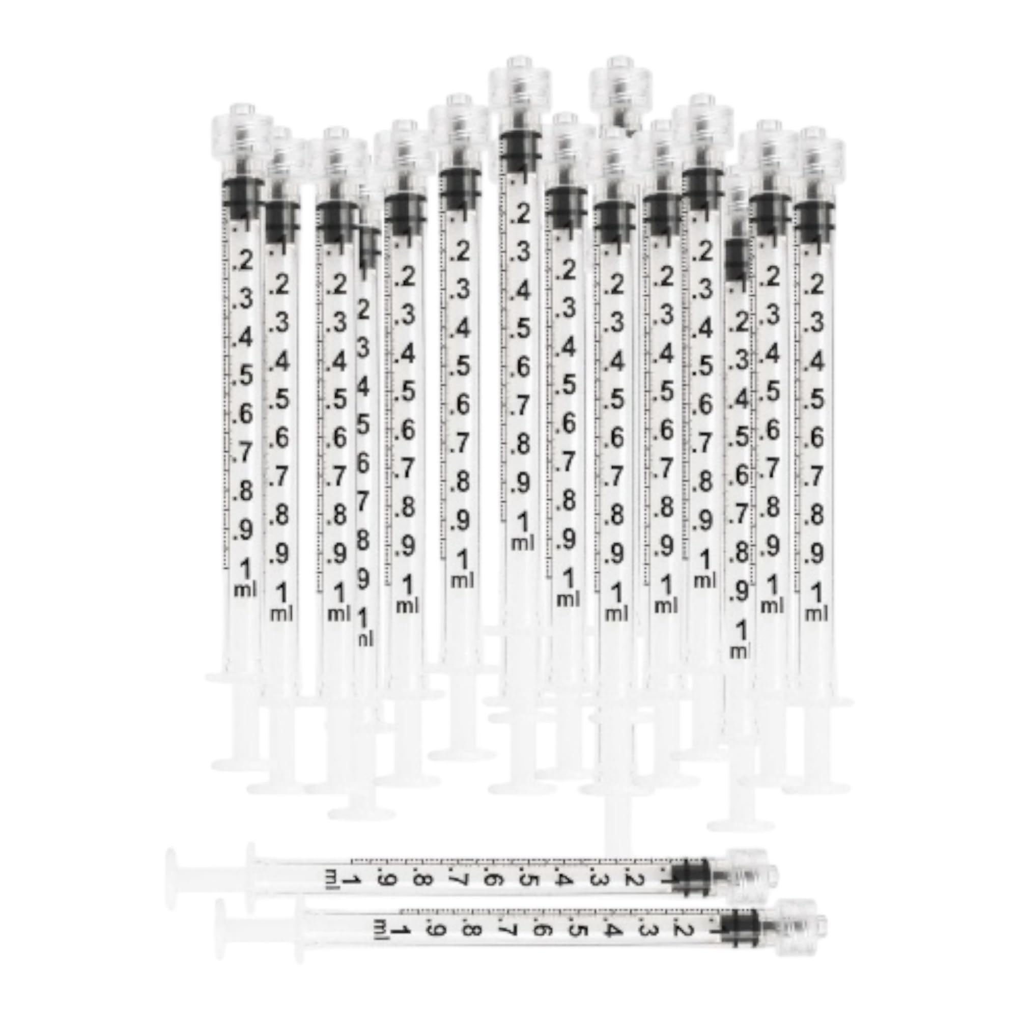 Photo 1 of 100PCS 1ml 1cc Syringe No Needle Plastic Syringe for Pets Oral, Refilling, Oil, Liquids Glue Applicator, Measuring, Without Cap