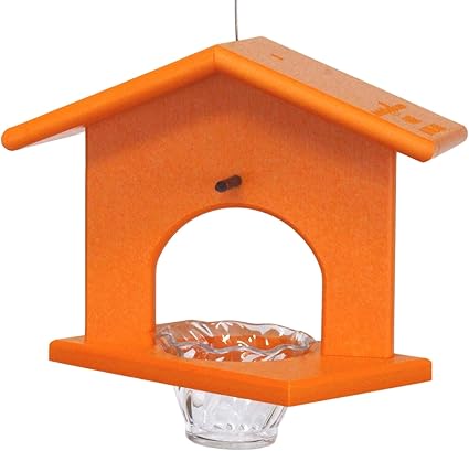 Amazon Com Amishtoybox Com Oriole Bird Feeder Poly Wood Hanging Oriole Jelly Feeder Orange Garden Outdoor