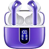 TAGRY Bluetooth Headphones True Wireless Earbuds 60H Playback LED Power Display Earphones with Wireless Charging Case IPX5 Waterproof in-Ear Ear buds with Mic for TV Smart Phone Laptop Computer Sports