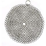 316 Premium Stainless Steel Cast Iron Cleaner, Chainmail Scrubber for Cast Iron Pan Pre-Seasoned Pan Dutch Ovens Waffle Iron 
