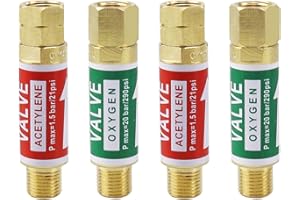 Vaphy Oxygen Acetylene Flashback Arrestors Set 2-Set, Torch End - Standard "B" 9/16-18UNF Threads Size