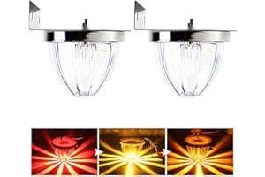 2 Pack Glass Watermelon Marker Lights with Frame Clamps, LED Mini Watermelon Light for Semi Truck, 10-30V Truck Lights Exteri