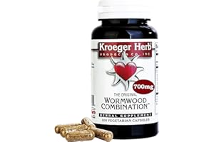 Kroeger Herb, Wormwood Herb, Black Walnut Wormwood, Clove, Quassia, Worm Wood Detox Cleanse - Wormwood Capsules, Non-GMO, Glu