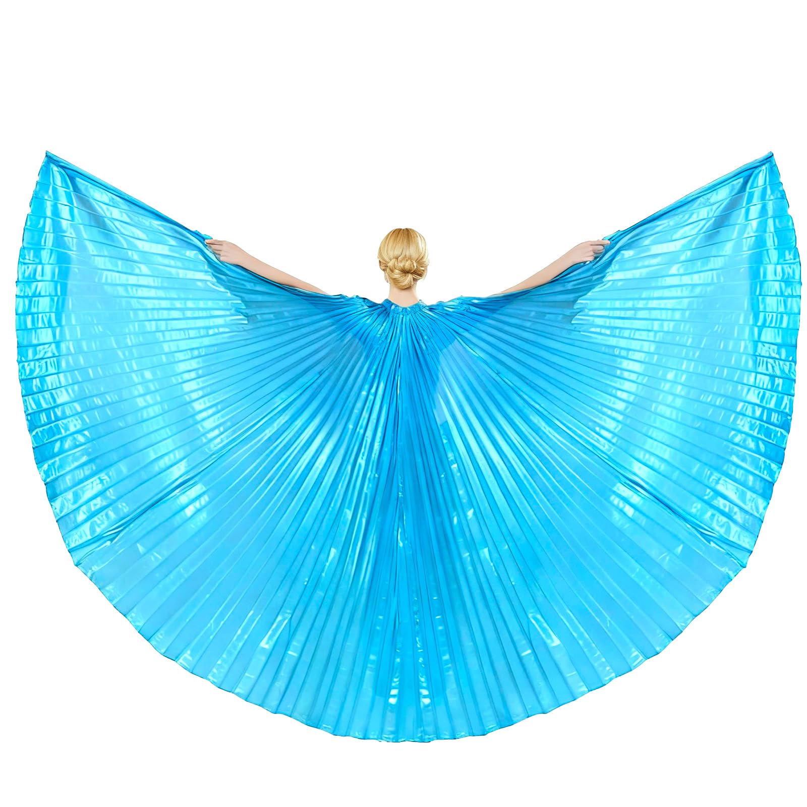 Baisdan Angel Isis Wings (Wings + Stick+ Carrying Bag) Egyptian Belly Dance Carnival Costumes Butterfly Wings Light blue