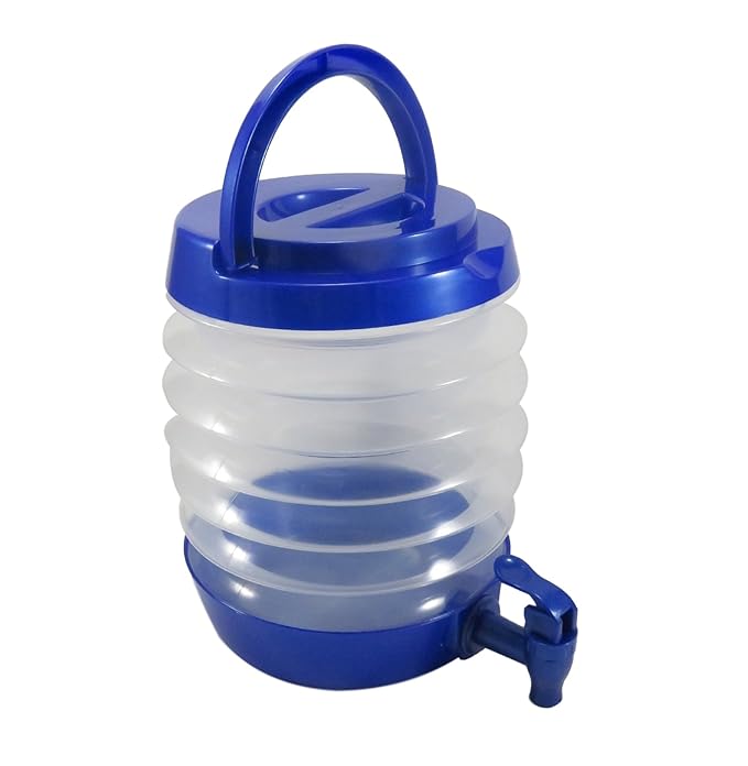 Daiso Collapsible Water Jug Container .9 Gal 8 1/2 Tall Blue Review
