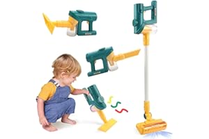Joyfia Toy Vacuum for Toddlers, Kids Cordless Vacuum Cleaner Set, Pretend Role Play Household Keeping Toys with Realistic Fun