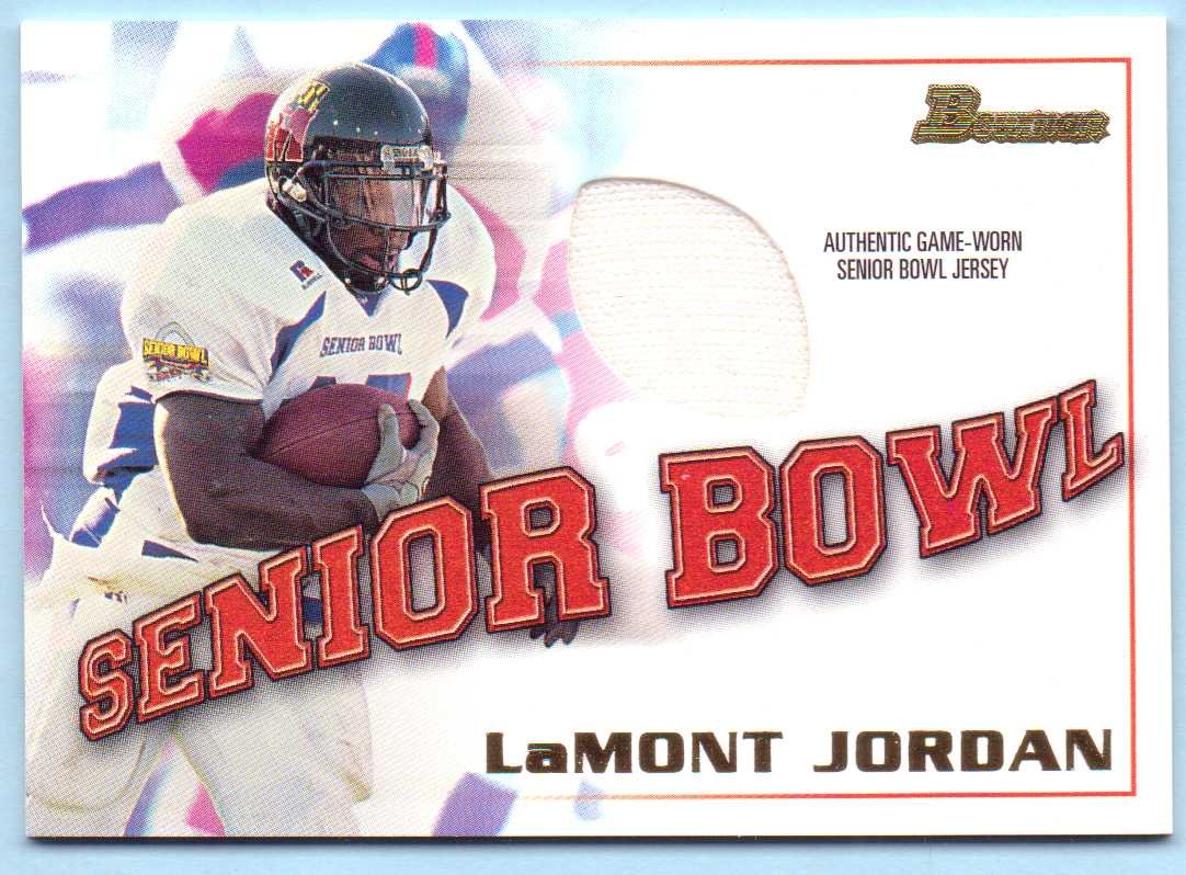 Lamont Jordan 2001 Bowman Rookie Relics Senior Bowl Game