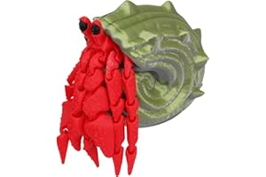 LYROYREG 3D Printed Hermit Crab Animal,Full Articulated Flexible Crystal Hermit Crab, Adults Fidget Toys for Autism ADHD, 3D Printed Stuff Animals Toy, Crab Toy, Octopus Toy, Home Office Decor (Red)