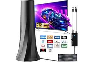 YOUGREAST 2026 Upgraded TV Antenna for Smart TV, Digital Antenna for Local Channels, 2300+ Miles Range TV Antenna Indoor with 360° Signal Strongest Booster, Supports 1080P 4K Reception HD 16.41FT Cable