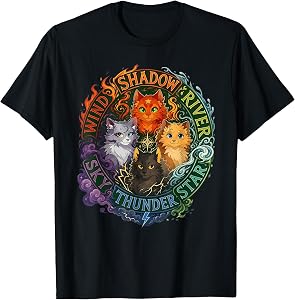 Wind Shadow River Star Thunder Sky Cat Feline,Fire Star Cat T-Shirt
