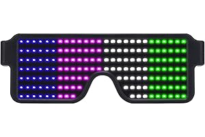 WOWSUN LED Glasses Light Up Dynamic Party Favor Glasses Festival Christmas USB Rechargeable LED Rave Glowing Flashing Glasses