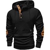 Vssjavun Mens Pullover Hoodie Casual Long Sleeve Thermal Hooded Sweatshirt for Fall Winter Spring