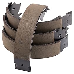 TRQ Rear Parking Brake Shoe Set Compatible with