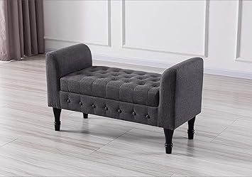 Vesgantti Truhenbank im Antiklook Polsterbank Sitzbank Polyesterfaser